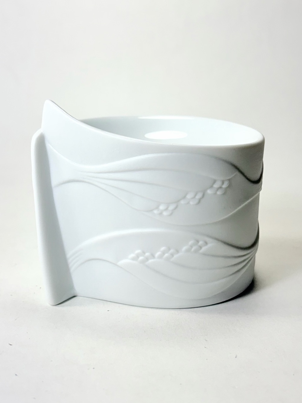 Vintage Kaiser Germany White Bisque Porcelain Candleholder #0676